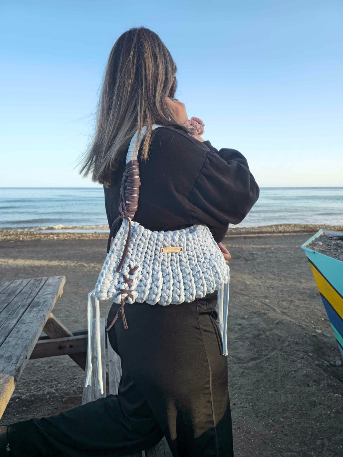 Sky Blue Crochet Tote product photo