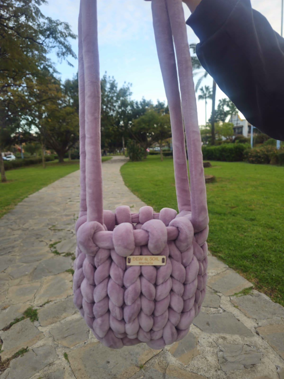 Braided Velvet Mini Bag — Lavender